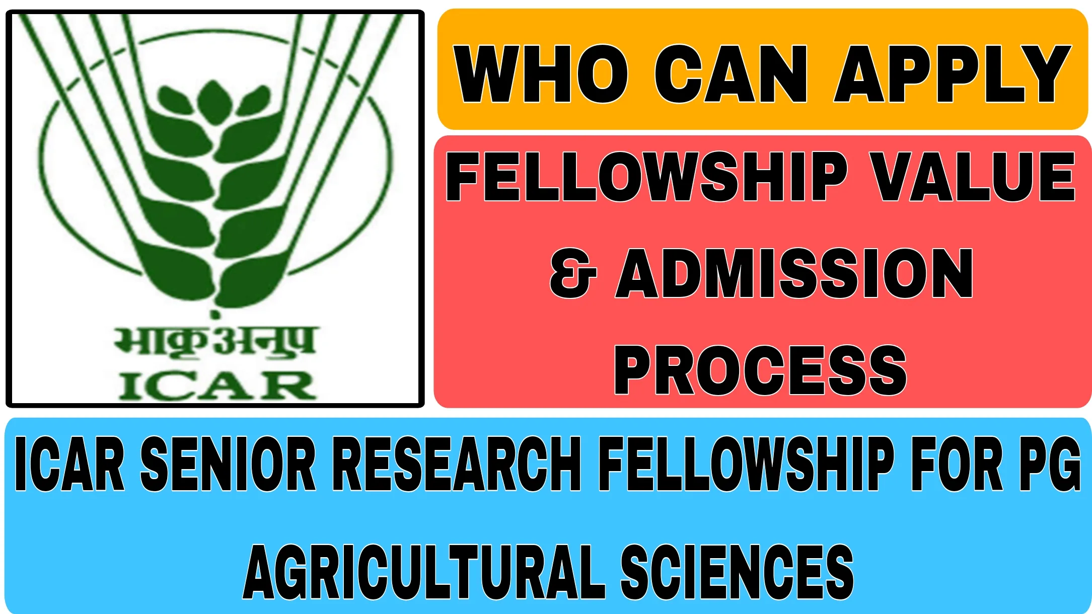 ICAR Senior Research Fellowship PG Agricultural Sciences